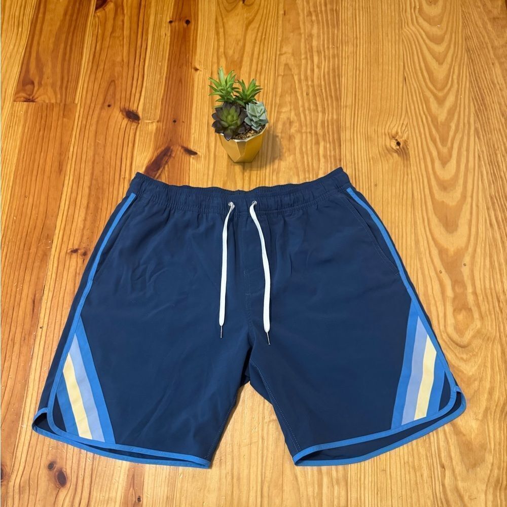 FAIR HARBOR The Anchor Navy Blue Swim Trunks Board Shorts Men’s SIZE LRG